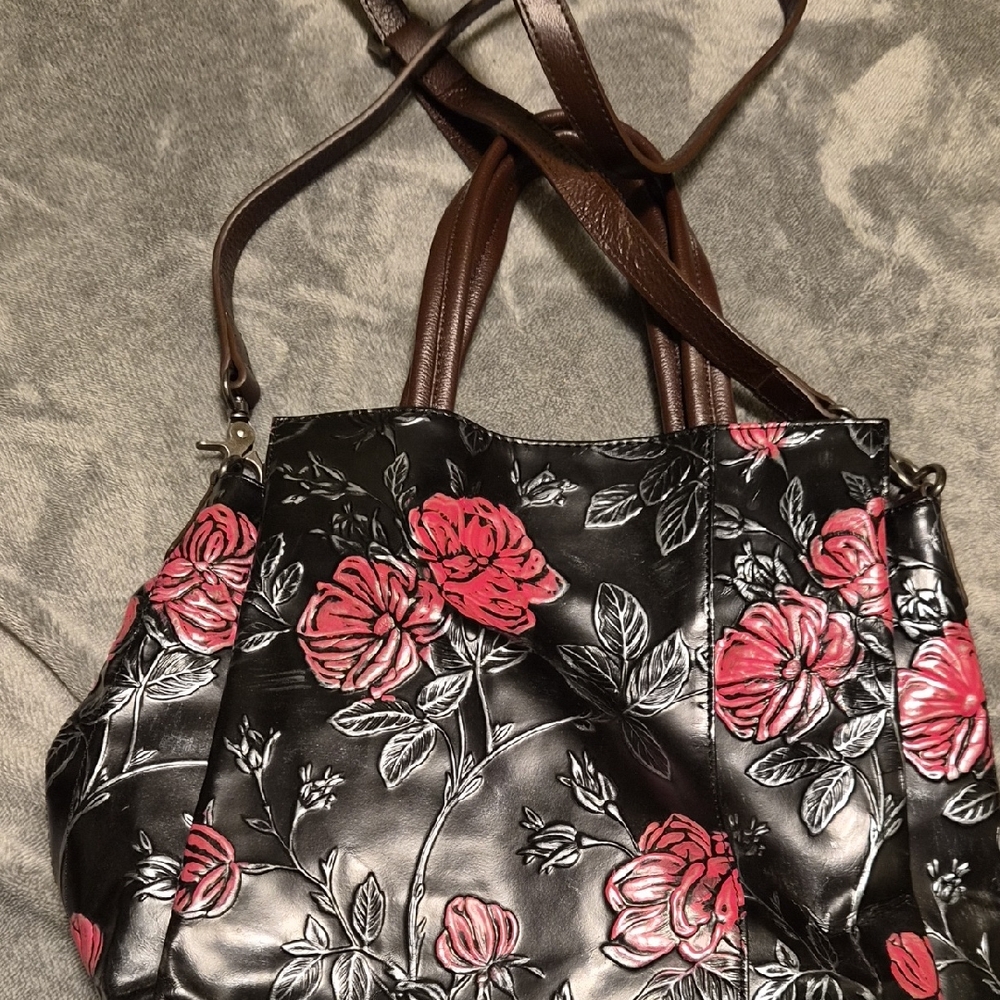 Floral Black and Pink Women's Bag